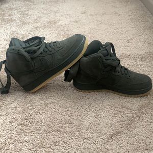 Nike Suede Olive Green High Tops Air Force Ones